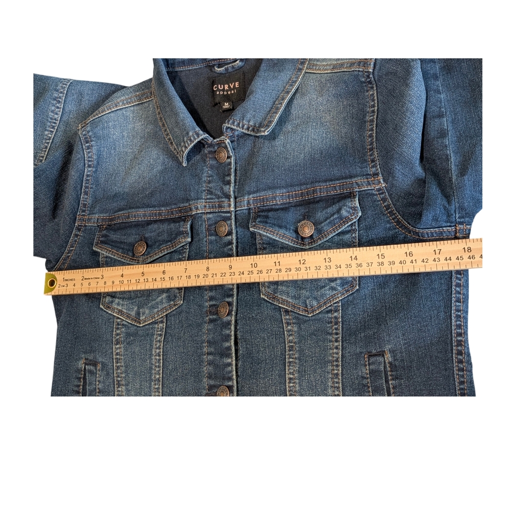 Curve Appeal Dark Wash Denim Jean Jacket - Women's Size Medium - Picture 10 of 14